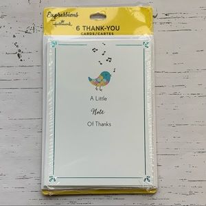 4/$14 6pk Hallmark Expressions Thank You Note Cards Blank Inside NEW SEALED